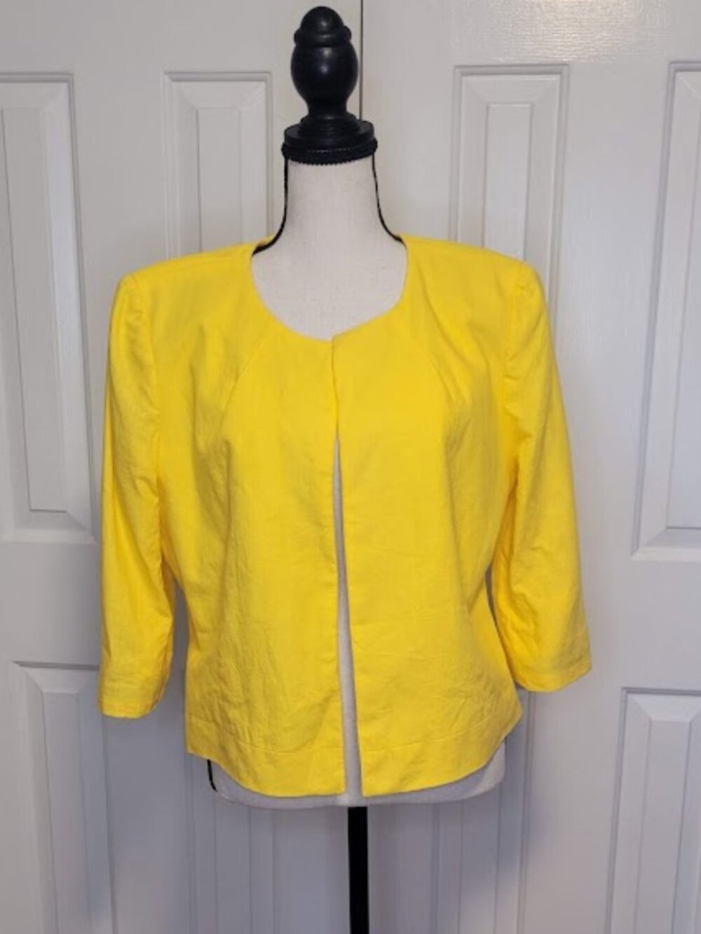 J.Crew Baird McNutt Irish Linen Yellow Blazer Jacket 14 Open Front